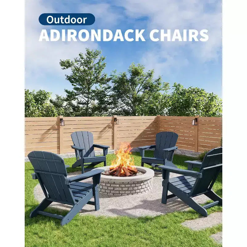 Chaise Adirondack, Mobilier de terrasse, Chaises de brasero extérieur à dossier haut, et Chaise de mobilier d'extérieur pour patio, terrasse, jardin, Montage facile