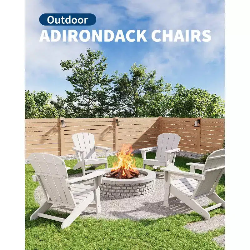 Chaise Adirondack, Mobilier de terrasse, Chaises de brasero extérieur à dossier haut, et Chaise de mobilier d'extérieur pour patio, terrasse, jardin, Montage facile