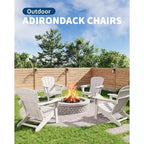 Chaise Adirondack, Mobilier de terrasse, Chaises de brasero extérieur à dossier haut, et Chaise de mobilier d'extérieur pour patio, terrasse, jardin, Montage facile