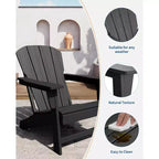 Chaise Adirondack, Mobilier de terrasse, Chaises de brasero extérieur à dossier haut, et Chaise de mobilier d'extérieur pour patio, terrasse, jardin, Montage facile