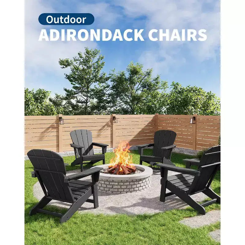Chaise Adirondack, Mobilier de terrasse, Chaises de brasero extérieur à dossier haut, et Chaise de mobilier d'extérieur pour patio, terrasse, jardin, Montage facile
