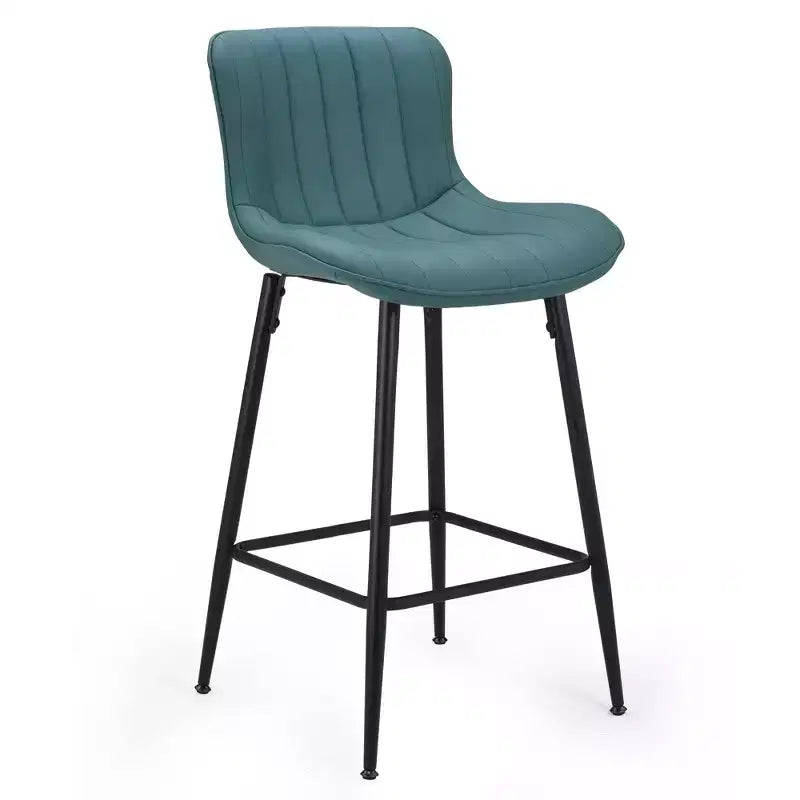 Lot de 2 tabourets de bar Okak en similicuir, hauteur comptoir pour salles à manger, chaises sans accoudoirs, tabourets de bar avec pieds en métal noir