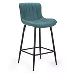 Lot de 2 tabourets de bar Okak en similicuir, hauteur comptoir pour salles à manger, chaises sans accoudoirs, tabourets de bar avec pieds en métal noir