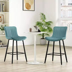 Lot de 2 tabourets de bar Okak en similicuir, hauteur comptoir pour salles à manger, chaises sans accoudoirs, tabourets de bar avec pieds en métal noir