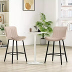 Lot de 2 tabourets de bar Okak en similicuir, hauteur comptoir pour salles à manger, chaises sans accoudoirs, tabourets de bar avec pieds en métal noir
