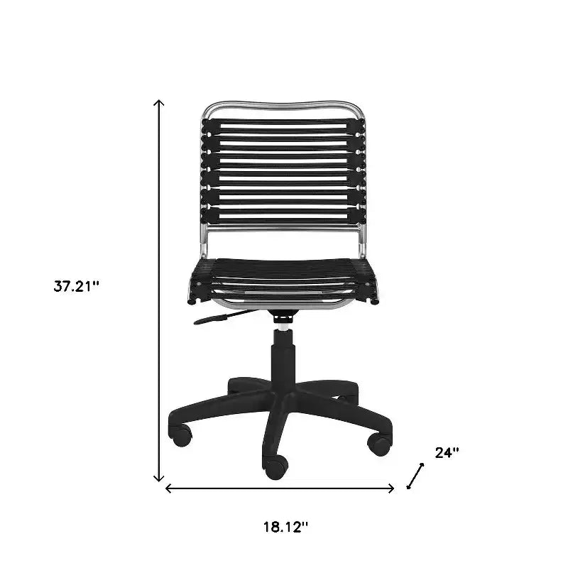 Chaise de bureau pivotante réglable en noir et argent HomeRoots