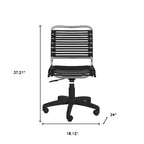 Chaise de bureau pivotante réglable en noir et argent HomeRoots