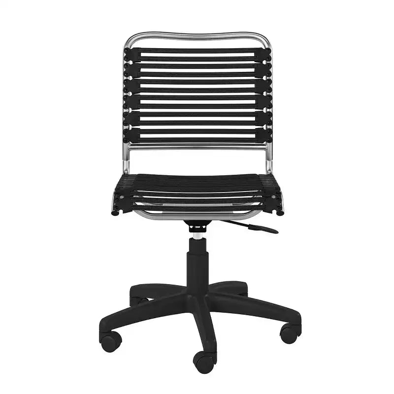 Chaise de bureau pivotante réglable en noir et argent HomeRoots