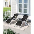 3Pcs Outdoor Patio Chaise Lounge Chair, Beach Sunbathing Lawn Lounger Recliner Chair with Arm & Side Table for Poolside, Deck, Balcony, Backyard