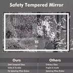 Miroir de salle de bain mural GustoWave 60X36'', miroirs muraux avec grossissement 3X, anti-buée, étanche, verre trempé