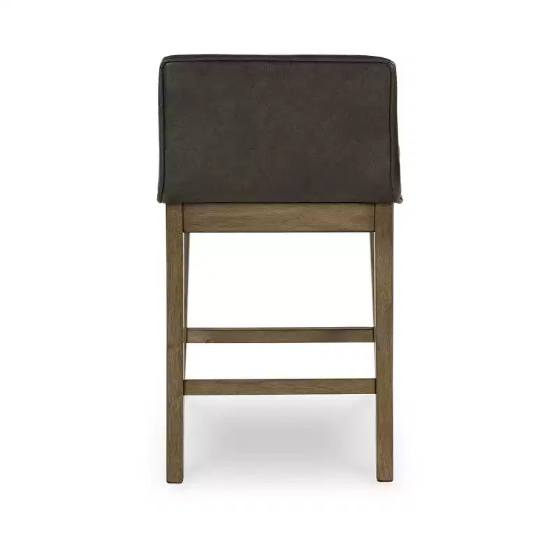 Signature Design by Ashley Cabalynn, tabouret de bar à hauteur de comptoir en similicuir, avec cadre en bois massif, deux tons de marron, lot de 2