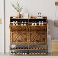 Large Shoe Cabinet Storage with 4 Flip Drawers, Freestanding Shoe Storage Organizer Cabinet for Entryway, Dry and Wet Separation Shoe Organizer