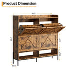 Grand meuble à chaussures de rangement avec 4 tiroirs basculants, meuble de rangement pour chaussures autoportant pour entrée, organisateur de chaussures avec séparation sec/humide