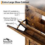 Grand meuble à chaussures de rangement avec 4 tiroirs basculants, meuble de rangement pour chaussures autoportant pour entrée, organisateur de chaussures avec séparation sec/humide