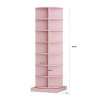 Bellemave Range-chaussures rotatif, tour à chaussures rotative à 360°, Peut contenir plus de 28 paires de chaussures, Rose