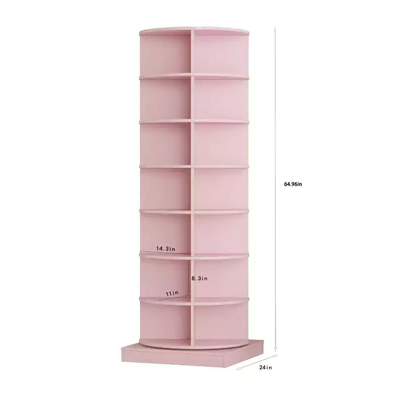 Bellemave Range-chaussures rotatif, tour à chaussures rotative à 360°, Peut contenir plus de 28 paires de chaussures, Rose