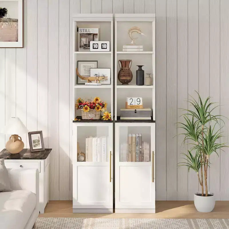 Armoire de rangement haute avec porte en verre, meuble de rangement de salle de bain de 70 po avec étagères réglables pour petits espaces