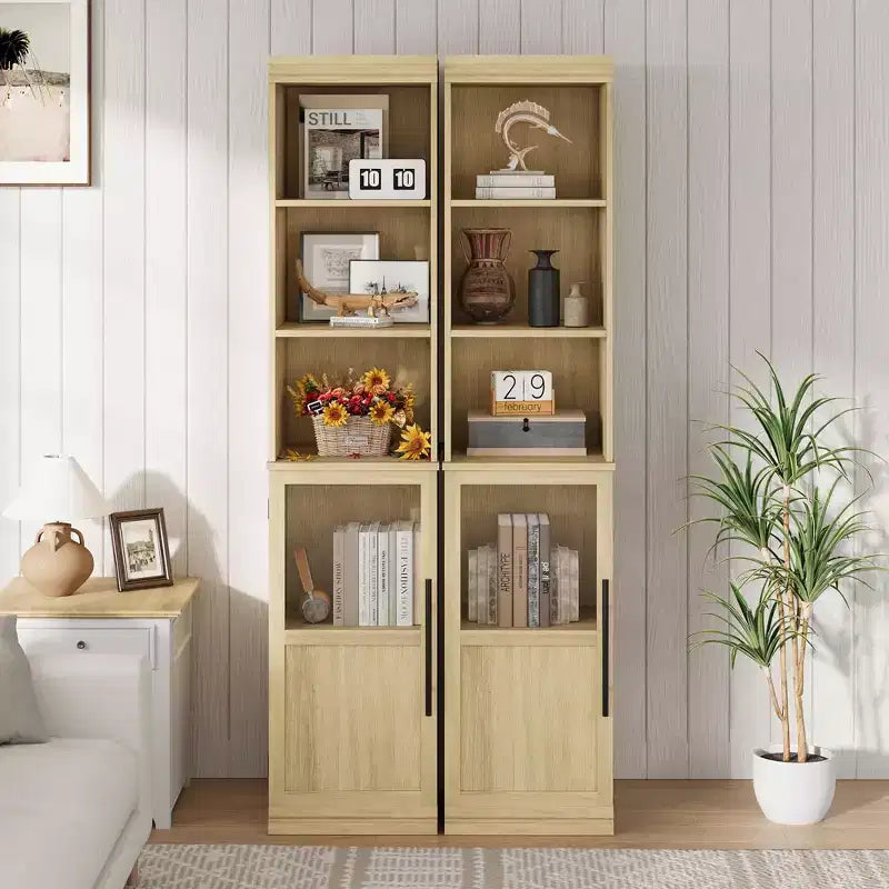 Armoire de rangement haute avec porte en verre, meuble de rangement de salle de bain de 70 po avec étagères réglables pour petits espaces