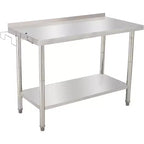 Table de préparation en métal commerciale 48x24x35in avec étagère inférieure réglable, plan de travail robuste pour cuisine, restaurant, maison, hôtel, poste de travail