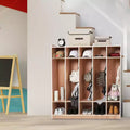 School Coat Locker with Cubbies, 5-Section Storage Organizer with Hooks and Casters for Classroom and Home