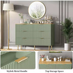 Commode 6 tiroirs COZONY avec design cannelé, Armoire de rangement moderne en bois, Grande commode pour chambre, salon, entrée
