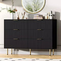 COZONY 6-Drawer Dresser with Fluted Design, Modern Wood Storage Cabinet, Wide Drawer Chest for Bedroom Living Room Entryway