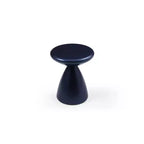HomeStock Table d'appoint ronde avec plateau en métal bleu de 45 po de hauteur - 1 pièce