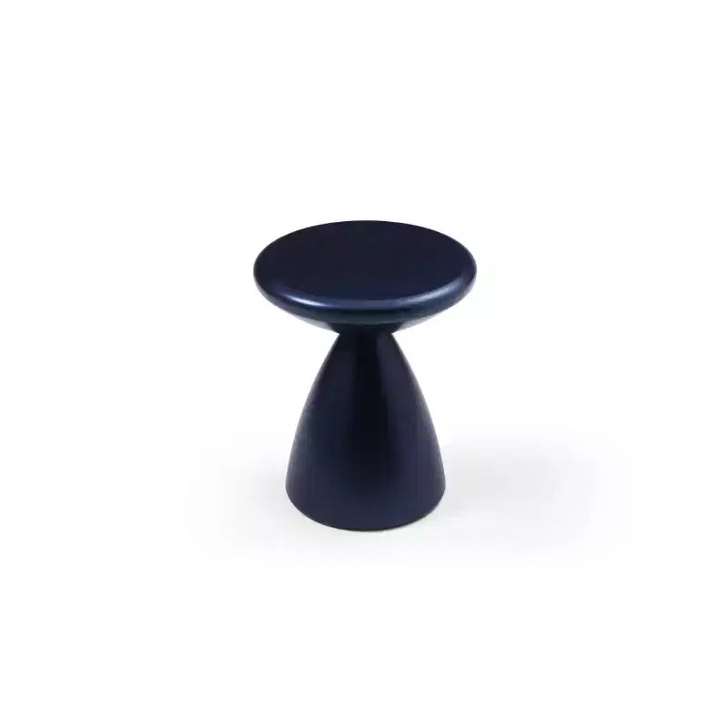 HomeStock Table d'appoint ronde avec plateau en métal bleu de 45 po de hauteur - 1 pièce