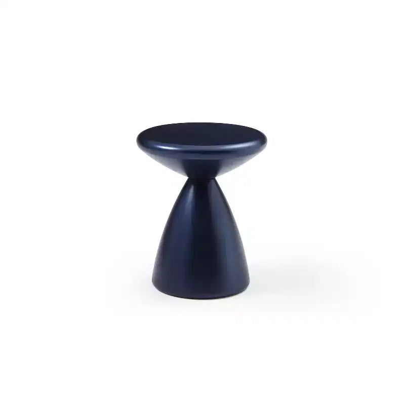 HomeStock Table d'appoint ronde avec plateau en métal bleu de 45 po de hauteur - 1 pièce