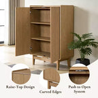 Armoire LuxenHome à 2 portes en bois manufacturé chêne 79 cm (l) x 123,7 cm (H) avec plateau supérieur marron