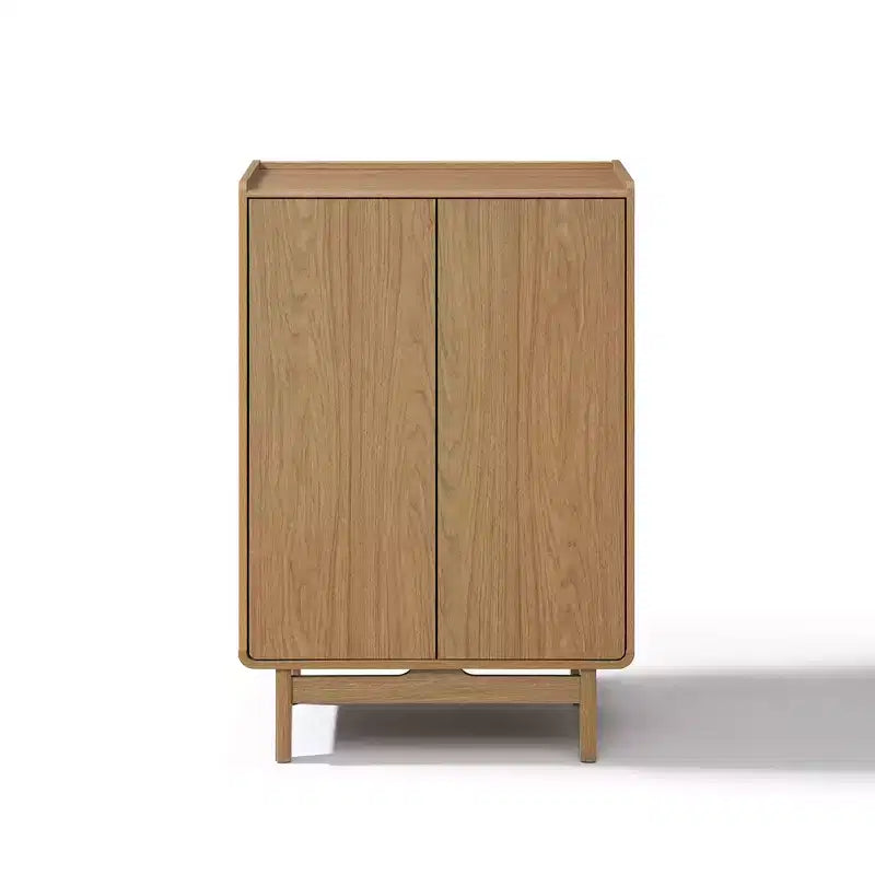 Armoire LuxenHome à 2 portes en bois manufacturé chêne 79 cm (l) x 123,7 cm (H) avec plateau supérieur marron