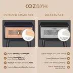 COZAYH Table de chevet moderne 2 tiroirs pour chambre à coucher, Table d'appoint avec rangement à compartiment unique et façade en motif tressé, Noir