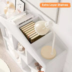CuisinSmart Meuble de rangement à jouets pour enfants 5 cases, bibliothèque en bois blanc avec toit, étagère de rangement pour salle de jeux, chambre d'enfant