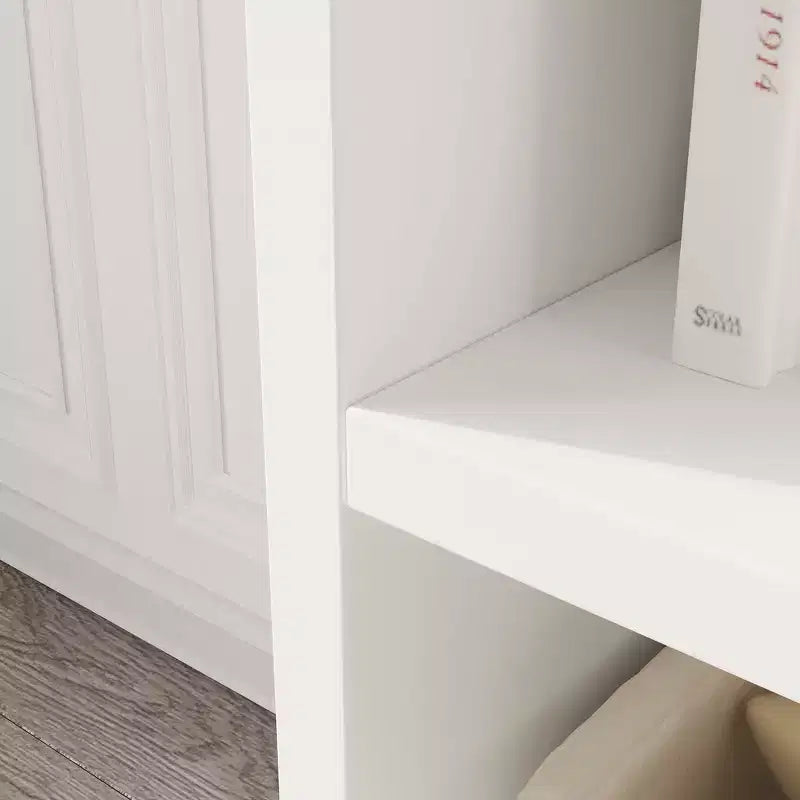 CuisinSmart Meuble de rangement à jouets pour enfants 5 cases, bibliothèque en bois blanc avec toit, étagère de rangement pour salle de jeux, chambre d'enfant