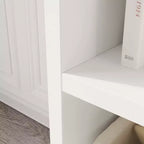 CuisinSmart Meuble de rangement à jouets pour enfants 5 cases, bibliothèque en bois blanc avec toit, étagère de rangement pour salle de jeux, chambre d'enfant