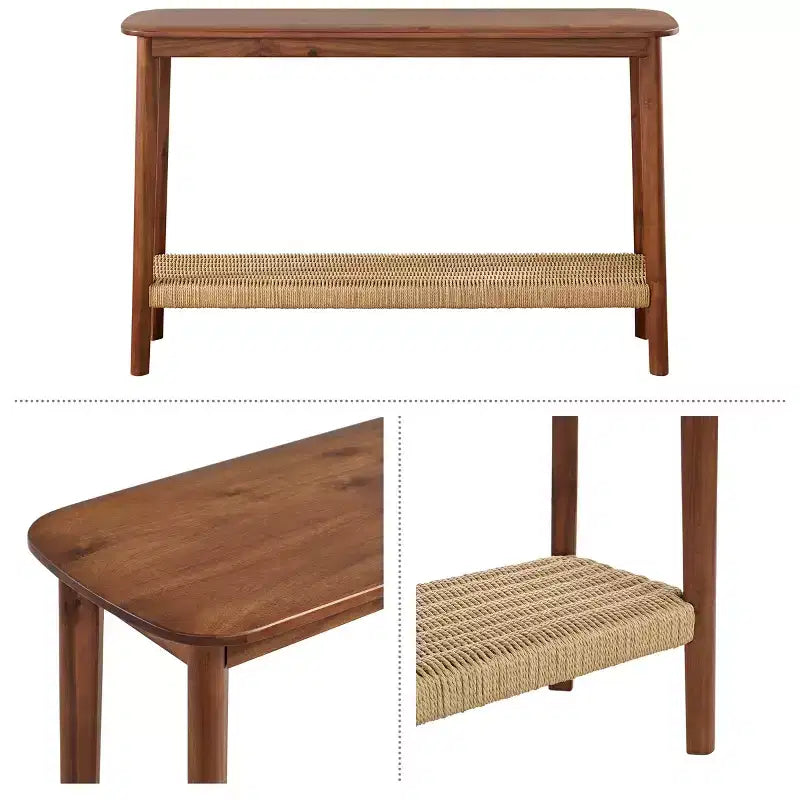 Console Alaterre Calais en bois, châtaignier