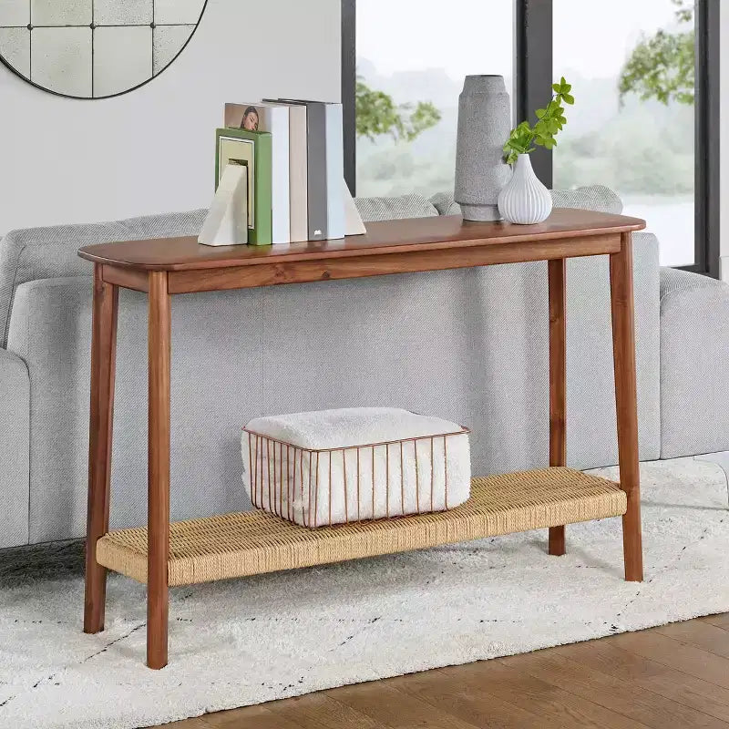 Console Alaterre Calais en bois, châtaignier