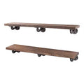 RESTORE Sunset Brown 36 in. Shelves with L-Shaped Brackets by Pipe Decor