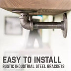 RESTORE Étagères brunes coucher de soleil de 36 po avec supports en L par Pipe Decor