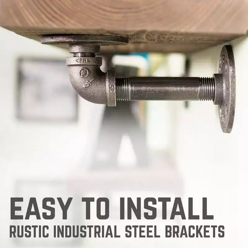 RESTORE Étagères brunes coucher de soleil de 36 po avec supports en L par Pipe Decor