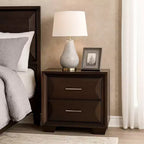 Table de chevet Royal Hampton, 2 tiroirs, bois massif brun expresso, 68,5 cm