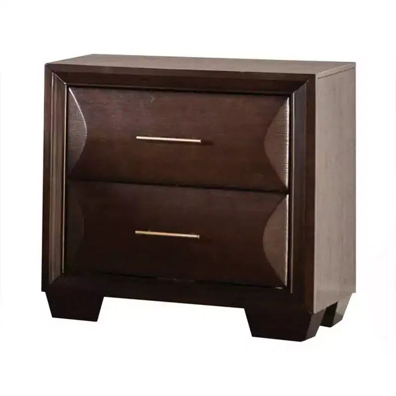 Table de chevet Royal Hampton, 2 tiroirs, bois massif brun expresso, 68,5 cm
