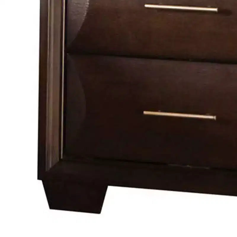 Table de chevet Royal Hampton, 2 tiroirs, bois massif brun expresso, 68,5 cm