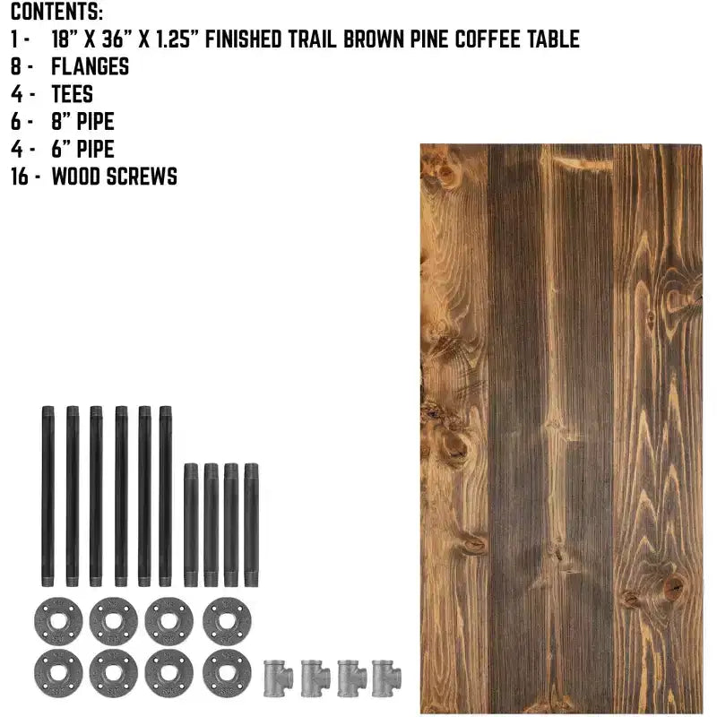 Table basse en bois massif marron RESTORE Trail par Pipe Decor