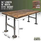 Table basse en bois massif marron RESTORE Trail par Pipe Decor