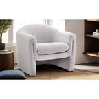 GDFStudio Gilmanton, fauteuil d'appoint moderne en bouclé en forme de U avec accoudoirs incurvés