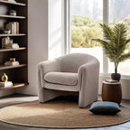 GDFStudio Gilmanton, fauteuil d'appoint moderne en bouclé en forme de U avec accoudoirs incurvés