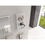 Étagère de rangement murale de salle de bain de 75 cm, conception à montage flottant à 3 niveaux, petit meuble latéral pour ranger un sèche-cheveux et un distributeur de mouchoirs