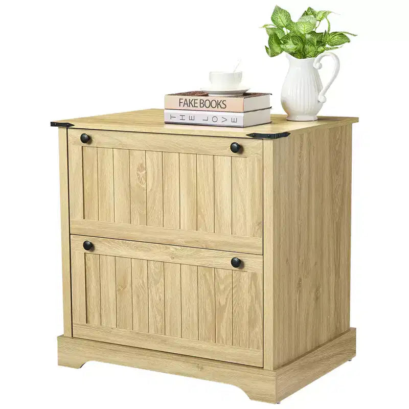 COZONY 30 Meuble de Rangement à 2 Tiroirs avec Dossiers Suspendus, Meuble de Rangement en Bois Rustique et Support d'Imprimante pour Bureau à Domicile, Salon