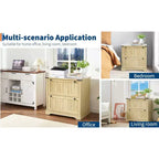 COZONY 30 Meuble de Rangement à 2 Tiroirs avec Dossiers Suspendus, Meuble de Rangement en Bois Rustique et Support d'Imprimante pour Bureau à Domicile, Salon